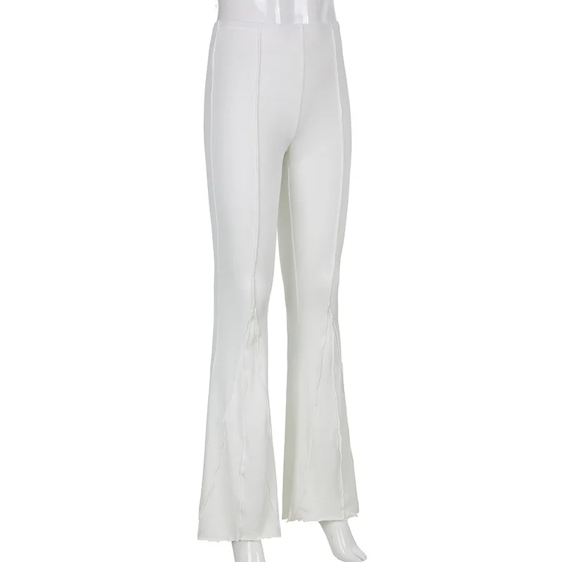 chino pants Vintage Girl Pants Hippie Low Waist Bell Bottoms for Women Solid Color Stretch Flare Trousers Ladies Fashion Flares capri leggings with pockets