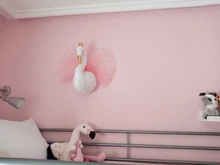 Cabeza de cisne 3D para decoración de habitación de niños, decoración colgante de pared para habitación de niños, guardería, casa de juego de instalación suave