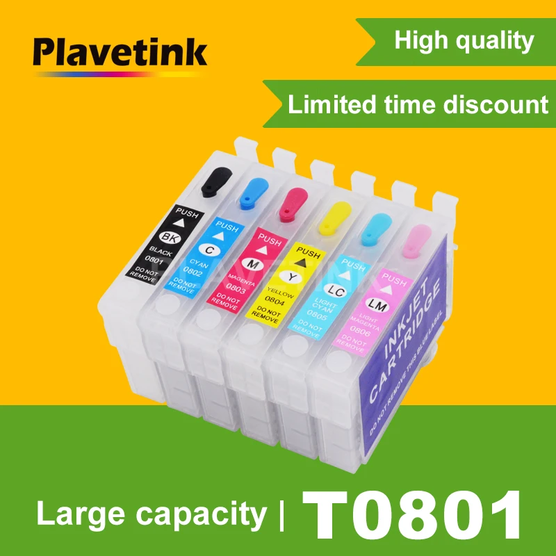 Чернильный картридж Plavetink T0801 для Epson Stylus Photo PX650W PX660 PX700W PX 710W 720WD 730WD 800FW 810W 820FWD 830FWD