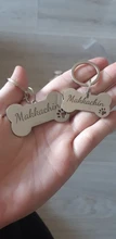 Collar personalizado para perro, etiqueta de identificación, grabado, Nombre de mascota para gato, cachorro, colgante, llavero, hueso, accesorios para mascotas