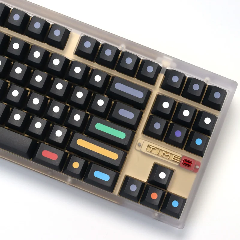 Gmk Black Dots Keycaps Teclado Mecânico Perfil Cereja Pbt Dye Sub Interruptor mx com 1.7u Shift 2u 6.25u 7u 135 Chaves - Imagem 4