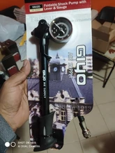 GIYO-Bomba de aire plegable GS-02D de alta presión para bicicleta, hinflador de 300 psi, con palanca, calibrador para horquilla y suspensión trasera, para bicicleta de montaña
