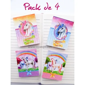 

Pack 4 Unicorn Notebooks (A7)