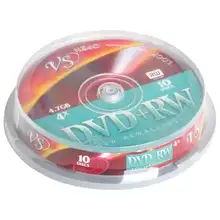 Диски DVD + RW VS 4,7 Gb 4x, КОМПЛЕКТ 10 шт., Cake Box, VSDVDPRWCB1001 (арт. 511543) Диски DVD + RW VS 4,7 Gb 4x, КОМПЛЕКТ 10 шт., Cake Box, VSDVDPRWCB1001 (арт. 511543)