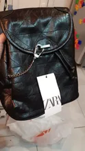Bolso de hombro suave con tapa para mujer, Mochila de cuero con cadena de gran capacidad, color negro, 2021