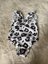 Bañador sin mangas con volantes de leopardo para niños pequeños, traje de baño de una pieza, conjuntos de playa