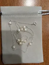 925-Sterling-Silver Chain Necklace Jewelry-Gifts Freshwater Pearls Natural Real Women