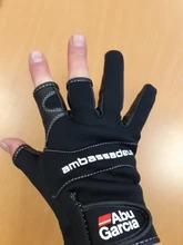 ABU Garcia-guantes de pesca de cuero de alta calidad, cómodos, antideslizantes, para pesca al aire libre, 1 par