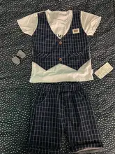 Short-Sleeve Turn-Down-Collar Toddler Infant Baby-Boy Summer Suit Tshirt 1-2-3-4-Years