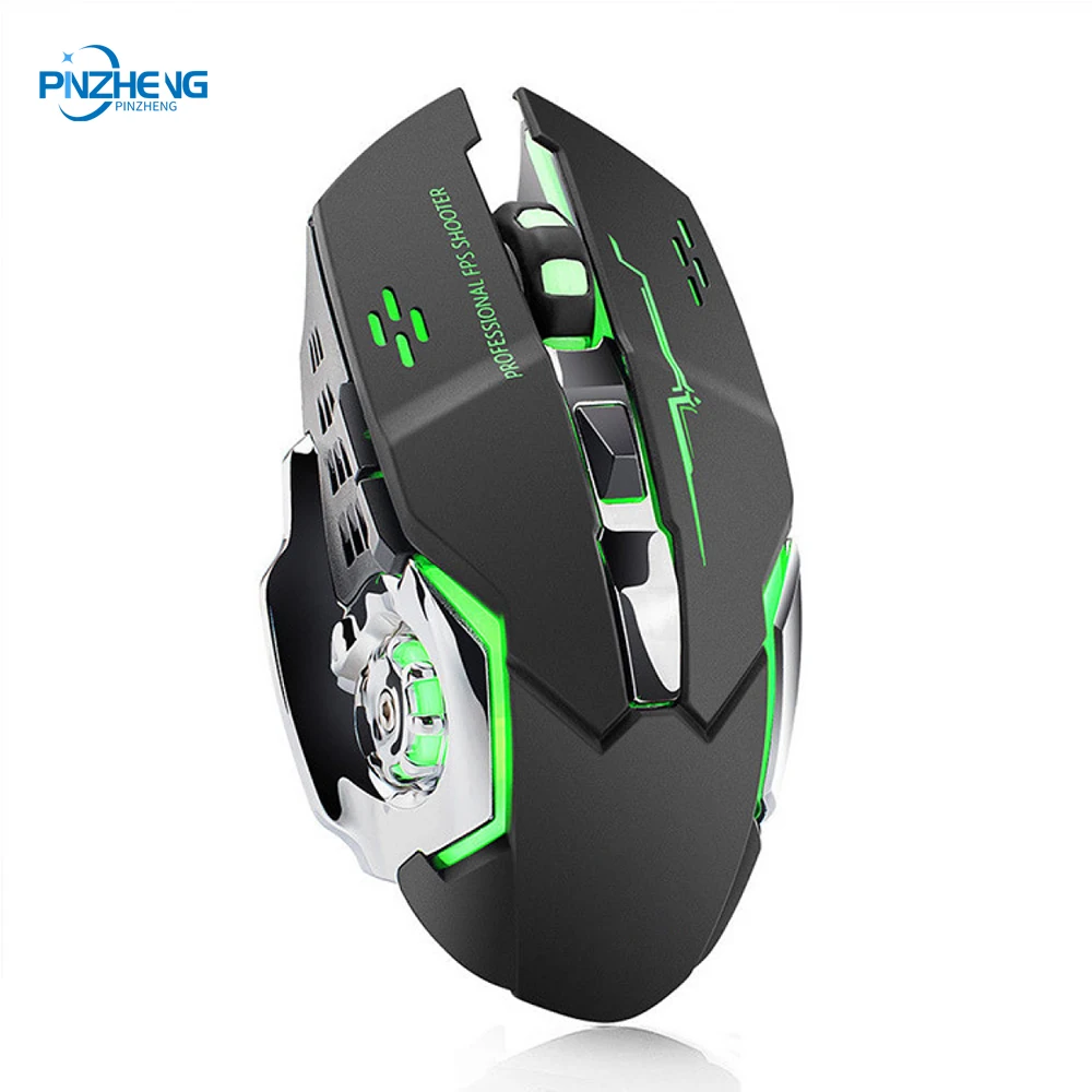 

PINZHENG Wireless Mute Mouse Seven-color Breathing Light 2.4Ghz 10 Meters Remote Connection Recharge Mouse For Desktop Computer