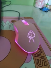 Ratón óptico retroiluminado de color rosa para ordenador, Mouse silencioso con cable, moda Sailor Moon, 2400DPI