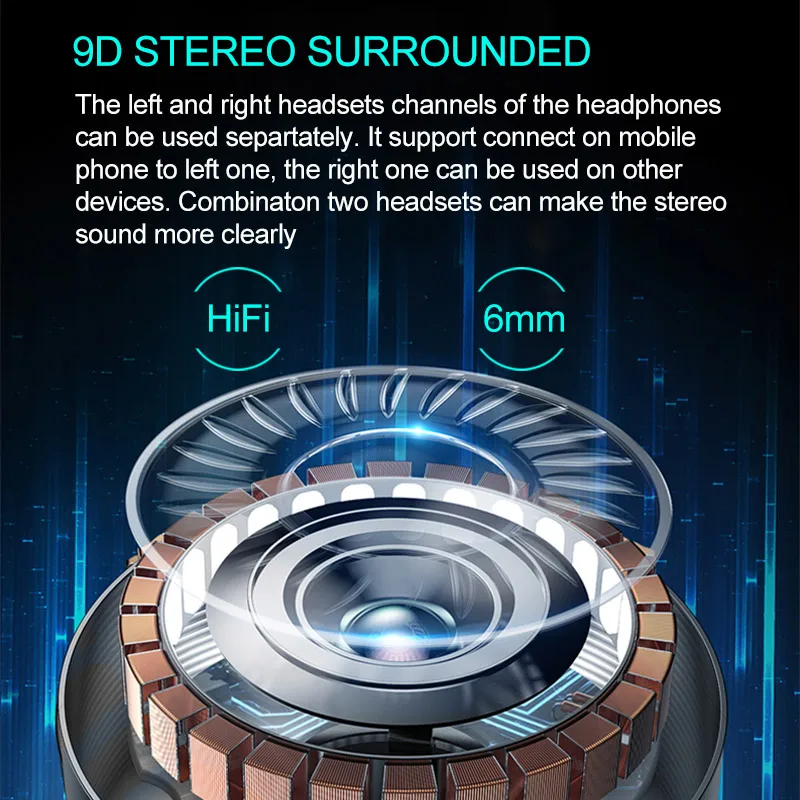 TWS Bluetooth 5 0 наушники 9D стерео беспроводные CVC шумоподавление водонепроницаемые