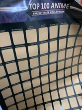 Decoración de la parte superior del hogar, póster de Anime rascador, lista de cubo de Anime, iconos artísticos prémium, gran regalo para los fanáticos del Anime, 100