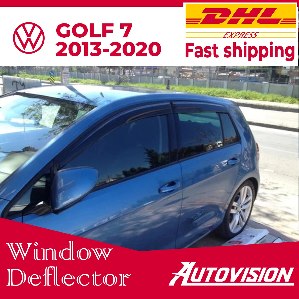 Car Window Accessories for VW Golf 7 VII 2013 2014 2015 2016 2017 2018 2019 2020 Window Deflector Rain Guard Visor Awnings truck stickers