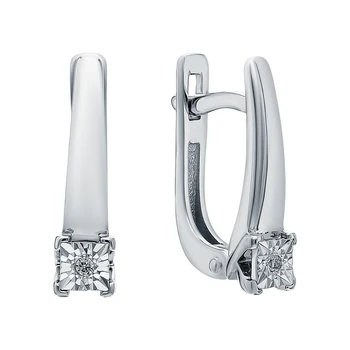 

Gold earrings with diamonds sunlight sample 585