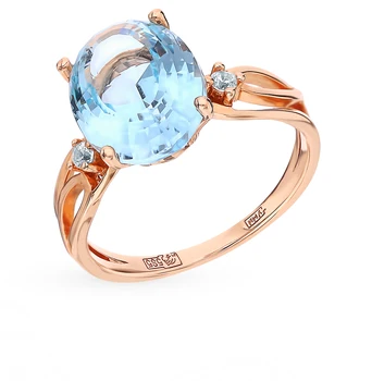 

Gold ring with Topaz and cubic zirconia sunlight sample 585
