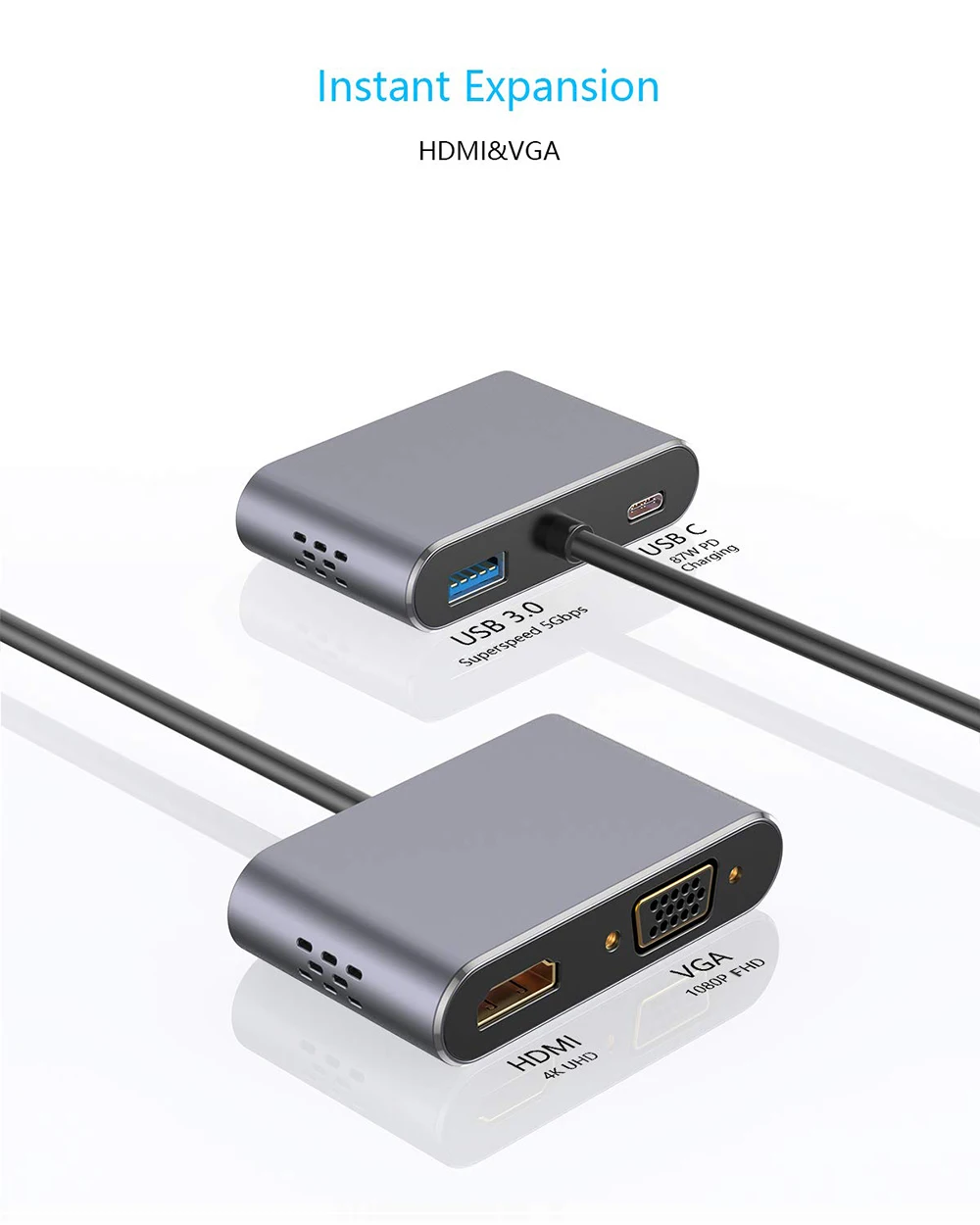 IREALTHINK usb type-C концентратор usb c адаптер для HDMI VGA 87W-PD usb-хаб OTG концентратор USB C разветвитель для Macbook Pro