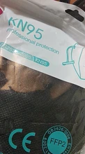 Mascarilla FFP2 KN95 para adultos, máscara negra cara con 5 capas de filtro, transpirable, antipolvo, sin grafeno, 50-200 Uds.