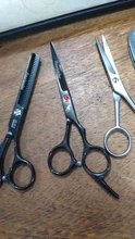 Tijeras profesionales para peluquería, color negro, 6,0 pulgadas, corte grande, Japón, 440C