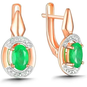 

Lucas gold emerald diamond earrings in red gold