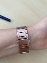 Correa de Metal de acero inoxidable para Apple Watch, pulsera de eslabones ultrafinos de 44mm, 40mm, 42mm y 38mm para IWatch Series 6 SE 5 4 3