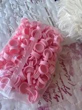 100 Uds desechables pegamento anillo pegamento para extensión de pestañas taza contenedor de plástico maquillaje permanente pigmento accesorios de