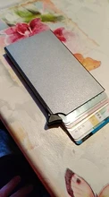 BISI GORO-Billetera de metal antirrobo unisex RFID, automática, para tarjetas de banco, tarjetera de negocios