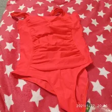 Bañador de una pieza de talla grande para mujer, traje de baño adelgazante rojo, Sexy, clásico, Momokini, traje de baño de playa de verano