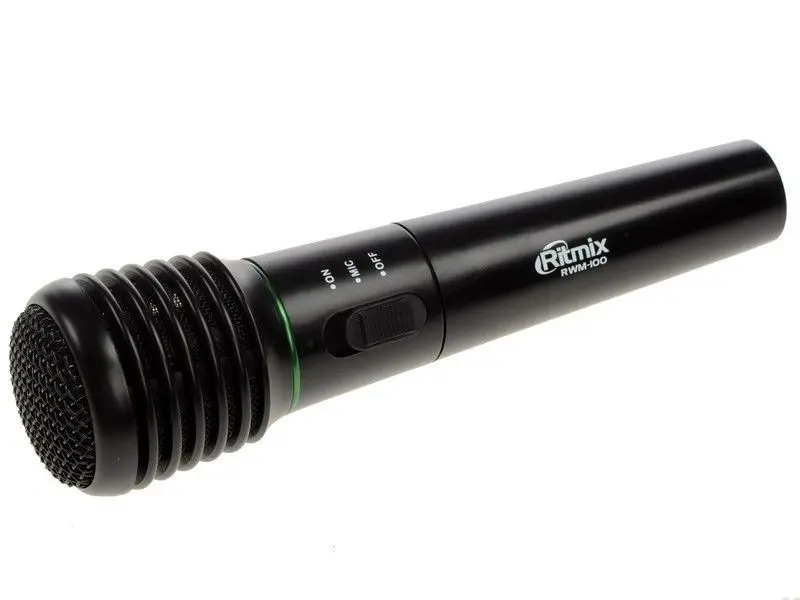Микрофон Ritmix RWM-100 беспроводной для караоке с кабелем 3 м чёрный | Электроника