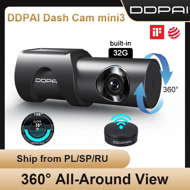 DDPAI Car DVR Dash Cam Mini 3  1600P Car Camera Auto Drive Vehicle Video Recorder 2K Android Wifi Smart 24H Parking Camera