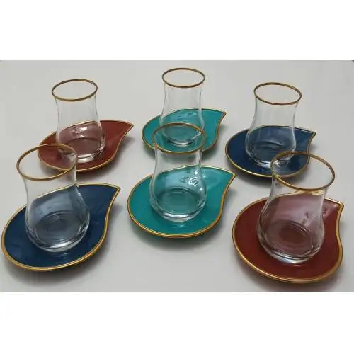 WONDERFUL AMAZİNG Crystal Flora 12 Piece Glass Tea Set for 6 Persons. | Дом и сад