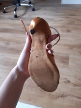 Ballroom-Shoe Salsa Latin-Dance-Shoes Custom-Heels Dancing Black Wide-Width Women Tan