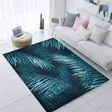 Else синий зеленый тропические Листья 3d принт Нескользящая микрофибра для гостиной современный ковер моющийся коврик