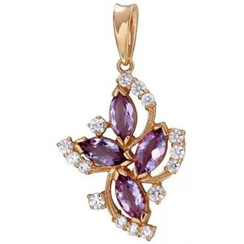 

Esthete pendant with amethyst and cubic zirconia in red gold
