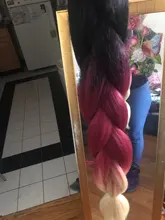 Feilimei-extensiones de cabello trenzado con degradado, trenzas sintéticas Jumbo resistentes al calor, 100g/Ud, 24 pulgadas, verde/gris/morado/azul/negro