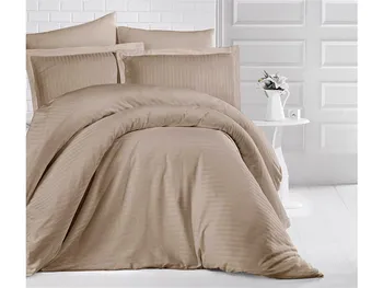 

Multicolored 100% Cotton Striped Single Duvet Cover Set LIGHT BROWN