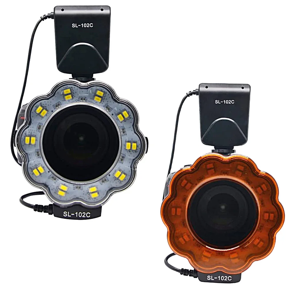 Mcoplus Macro LED Ring Flash Bundle 6800K with 8 Adapter Ring for Canon Nikon Pentax Olympus Panasonic DSLR Camera