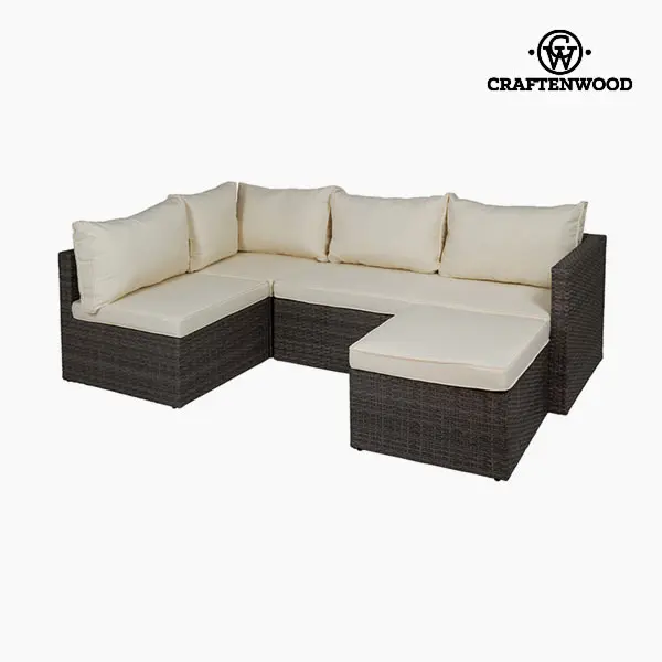 Sofa and Pouf Set (2 pcs) by Craftenwood
