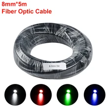 Câble de fiber optique en plastique pour éclairage décoratif, diamètre intérieur de 5M 8mm gaine noire PMMA lueur d'extrémité