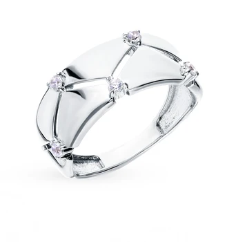 

Silver ring with cubic zirconia sunlight sample 925