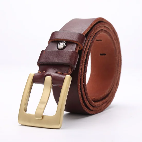 Ремень из натуральной воловьей кожи Bison Denim N71027 - Цвет: Brown