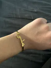 Pulsera de acero inoxidable personalizable con nombre para niños, brazalete con nombre ajustable, regalo personalizado