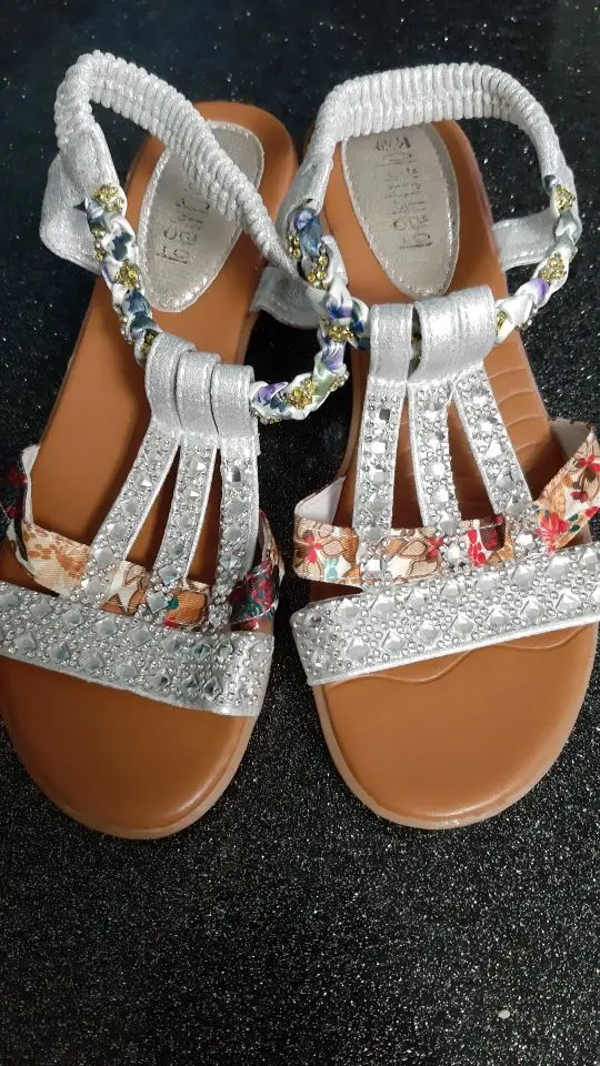 Summer Bohemia Sandals Crystal Wedges Rome Gladiator Heels JKP4697