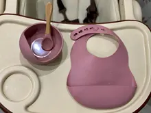 Juego de alimentación de colores para niños, Baberos de silicona de grado alimenticio, plato de bebé, tazón de succión sin silicona, vajilla para niños, babero impermeable, cuchara suelta BPA