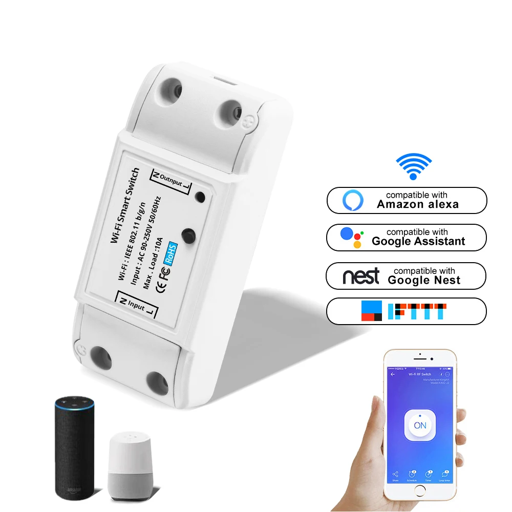 Беспроводной смарт-выключатель eWeLink с поддержкой Wi-Fi 10 А 220 В | Строительство и