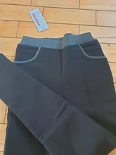 Pantalones de pitillo de talla grande para mujer, polainas de invierno cálidas de terciopelo grueso, ceñido de cintura alta, mallas femeninas, 90H, S-4XL