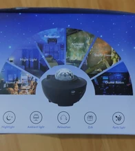 Bluetooth Projector Light-Decor Night-Light Starry Sound-Activated Water Wave Music Usb Led