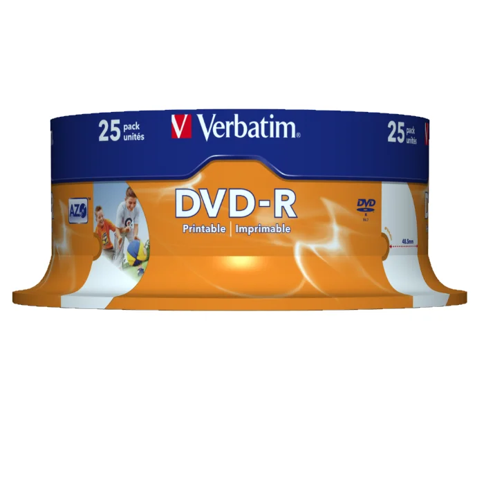 Диск DVD-R Printable Verbatim 4.7 Gb 16x 1шт | Компьютеры и офис