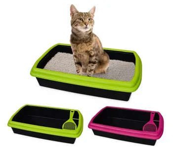 

2213 Sandbox with colorful border and shovel for your cat