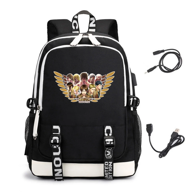 

Attack on Titan Backpack Students Boys Girls Schoolbag Fashion New Pattern Teens Travel Sports Outdoor Casual Daily Bags